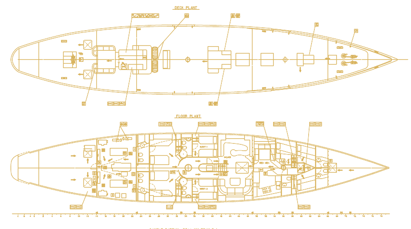 S/Y Invader – Decksplan und Grundriss